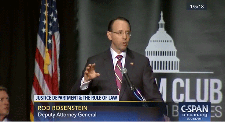 Here’s What Deputy Attorney General Rod Rosenstein Said About the Cole Memo Repeal