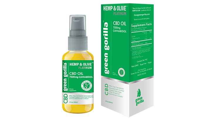 Green Gorilla Adds 7,500-mg Pure CBD Oil Supplement to Hemp and Olive Line of CBD Products