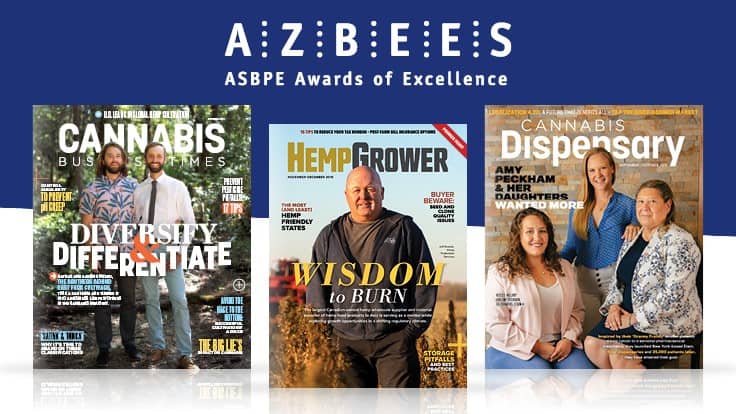 GIE Media’s Cannabis Business Times, Cannabis Dispensary and Hemp Grower Magazines Earn National, Regional Awards from American Society of Business Publication Editors